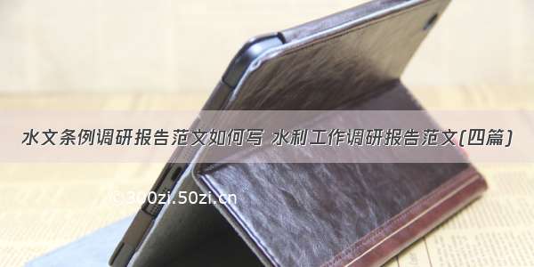 水文条例调研报告范文如何写 水利工作调研报告范文(四篇)