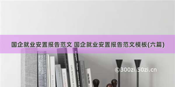 国企就业安置报告范文 国企就业安置报告范文模板(六篇)