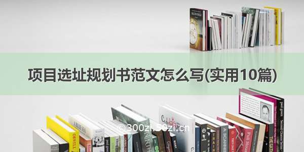 项目选址规划书范文怎么写(实用10篇)