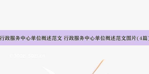 行政服务中心单位概述范文 行政服务中心单位概述范文图片(4篇)