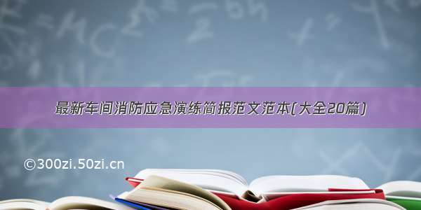 最新车间消防应急演练简报范文范本(大全20篇)