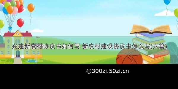 兴建新农村协议书如何写 新农村建设协议书怎么写(六篇)