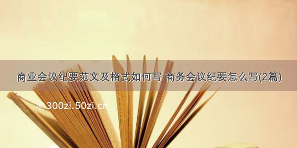 商业会议纪要范文及格式如何写 商务会议纪要怎么写(2篇)