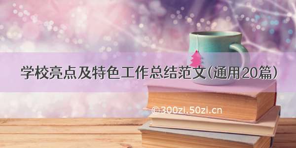 学校亮点及特色工作总结范文(通用20篇)