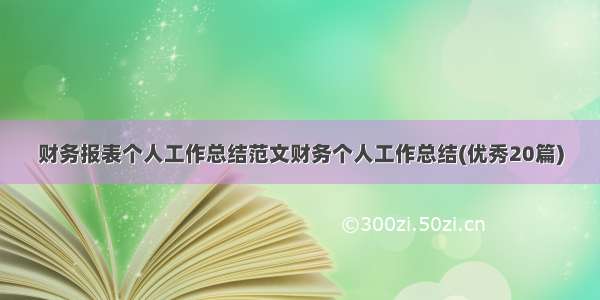 财务报表个人工作总结范文财务个人工作总结(优秀20篇)