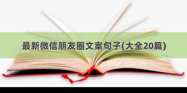 最新微信朋友圈文案句子(大全20篇)