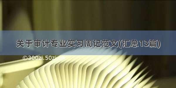 关于审计专业实习周记范文(汇总13篇)