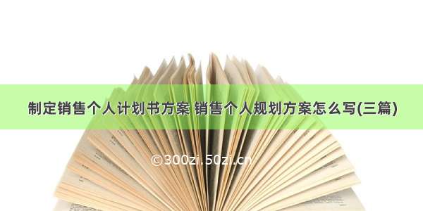 制定销售个人计划书方案 销售个人规划方案怎么写(三篇)