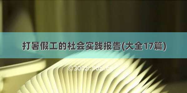 打暑假工的社会实践报告(大全17篇)