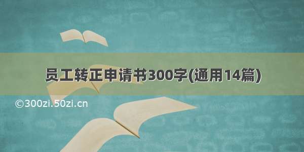 员工转正申请书300字(通用14篇)