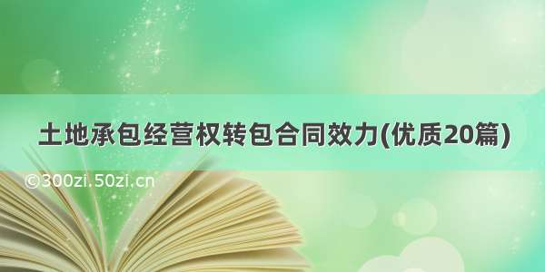 土地承包经营权转包合同效力(优质20篇)