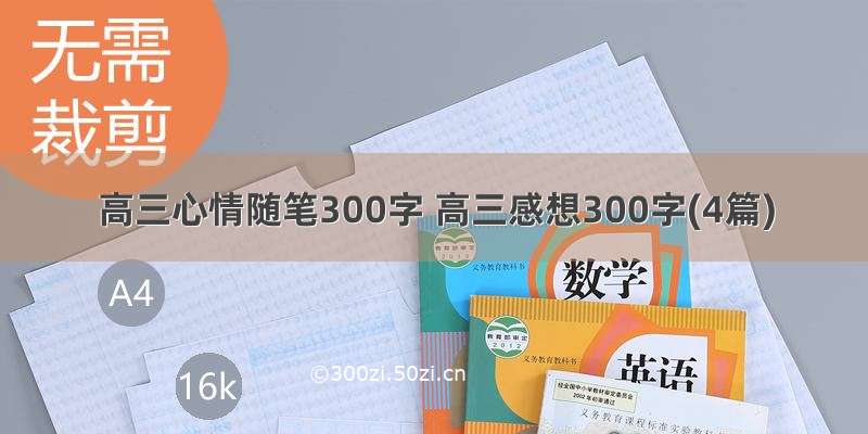 高三心情随笔300字 高三感想300字(4篇)