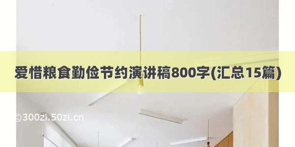 爱惜粮食勤俭节约演讲稿800字(汇总15篇)