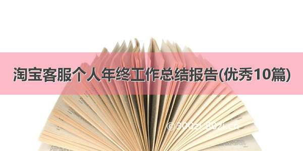 淘宝客服个人年终工作总结报告(优秀10篇)