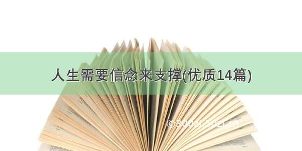 人生需要信念来支撑(优质14篇)