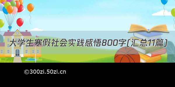 大学生寒假社会实践感悟800字(汇总11篇)