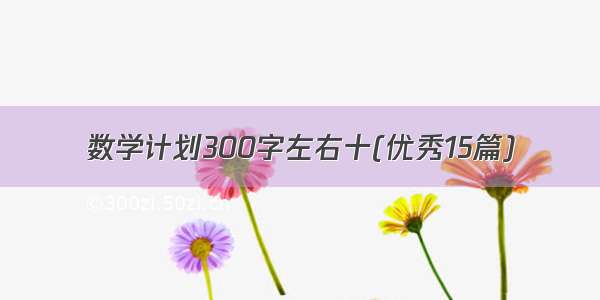 数学计划300字左右十(优秀15篇)