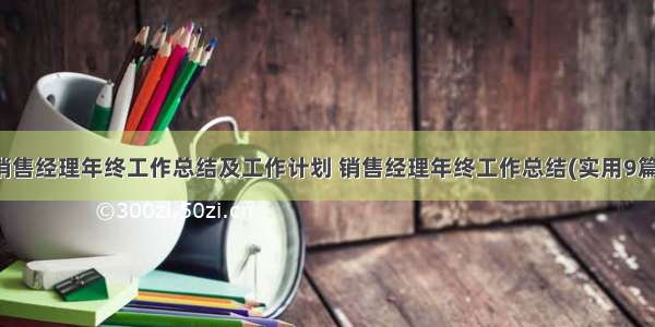 销售经理年终工作总结及工作计划 销售经理年终工作总结(实用9篇)