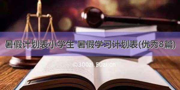 暑假计划表小学生 暑假学习计划表(优秀8篇)