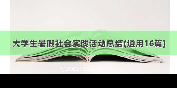 大学生暑假社会实践活动总结(通用16篇)