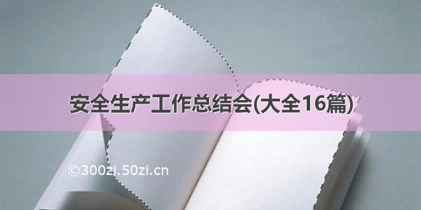 安全生产工作总结会(大全16篇)