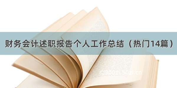 财务会计述职报告个人工作总结（热门14篇）