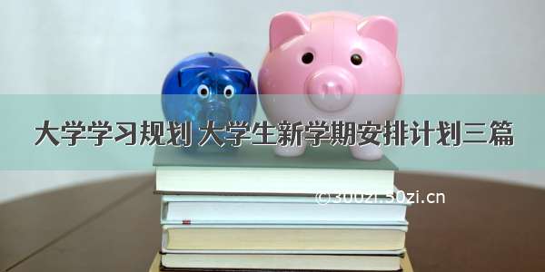 大学学习规划 大学生新学期安排计划三篇