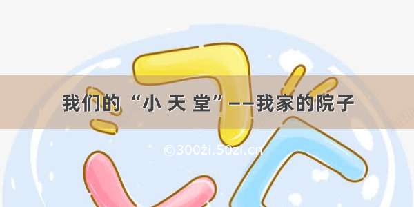 我们的 “小 天 堂”——我家的院子