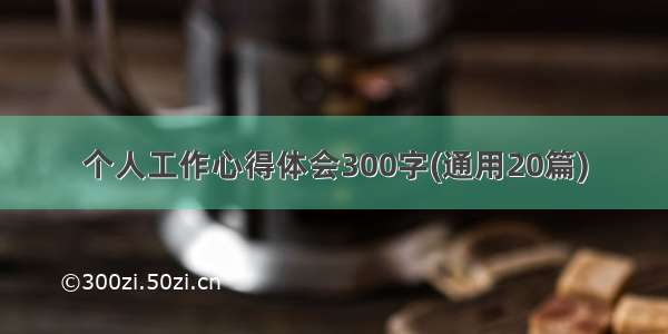 个人工作心得体会300字(通用20篇)