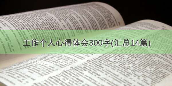 工作个人心得体会300字(汇总14篇)