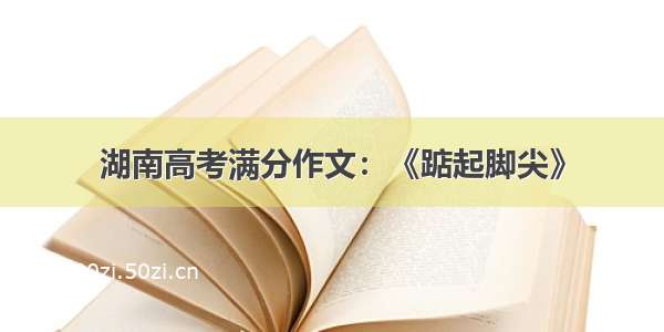 湖南高考满分作文：《踮起脚尖》