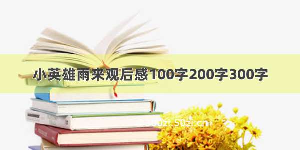 小英雄雨来观后感100字200字300字