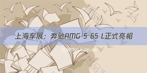上海车展：奔驰AMG S 65 L正式亮相
