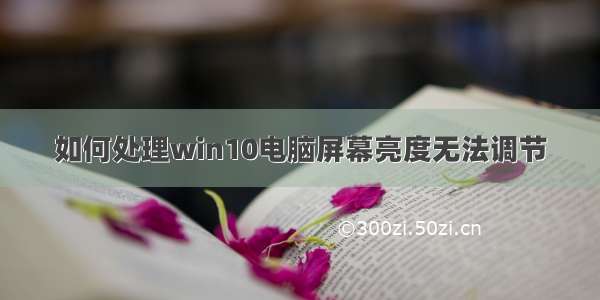 如何处理win10电脑屏幕亮度无法调节