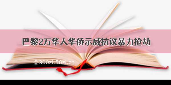 巴黎2万华人华侨示威抗议暴力抢劫