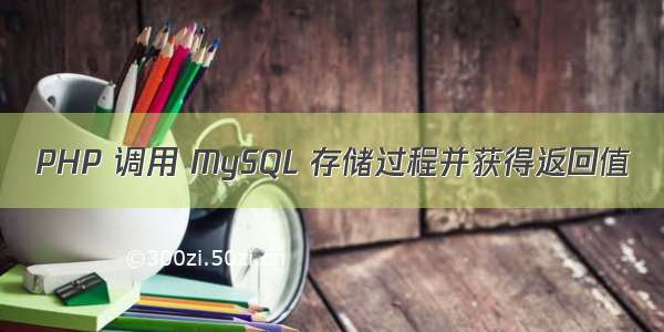 PHP 调用 MySQL 存储过程并获得返回值