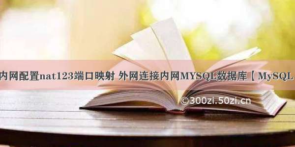 内网配置nat123端口映射 外网连接内网MYSQL数据库【MySQL】