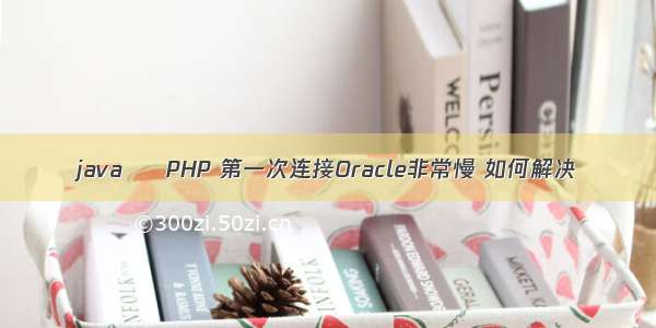 java – PHP 第一次连接Oracle非常慢 如何解决