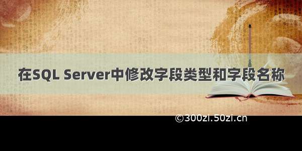 在SQL Server中修改字段类型和字段名称