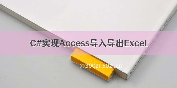 C#实现Access导入导出Excel