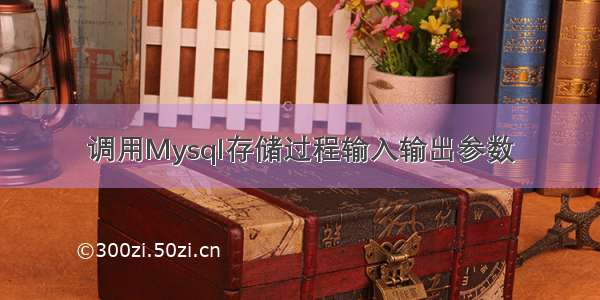 调用Mysql存储过程输入输出参数