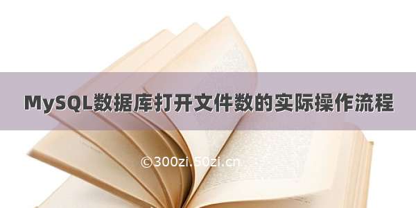 MySQL数据库打开文件数的实际操作流程