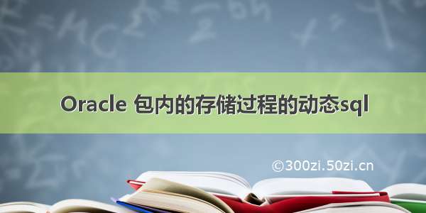 Oracle 包内的存储过程的动态sql