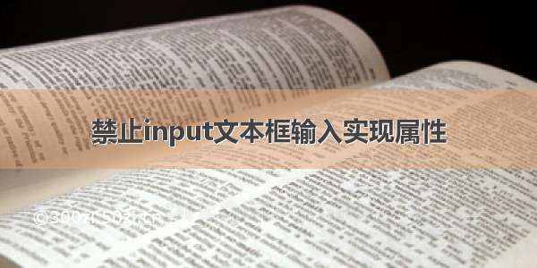 禁止input文本框输入实现属性