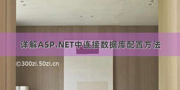 详解ASP.NET中连接数据库配置方法