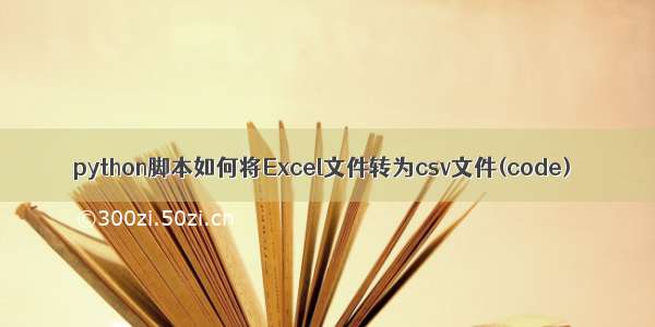 python脚本如何将Excel文件转为csv文件(code)