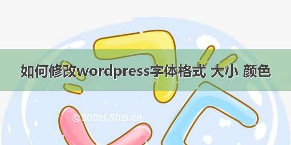 如何修改wordpress字体格式 大小 颜色