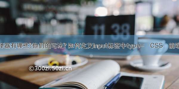 css样式选择器有哪些?他们的写法? 如何定义input标签中type= – CSS – 前端 css li img