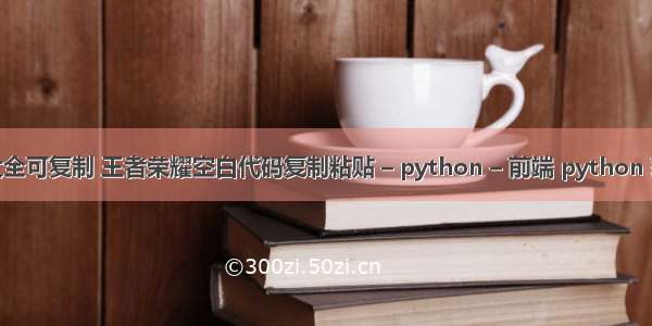 小游戏代码大全可复制 王者荣耀空白代码复制粘贴 – python – 前端 python 获取磁盘信息