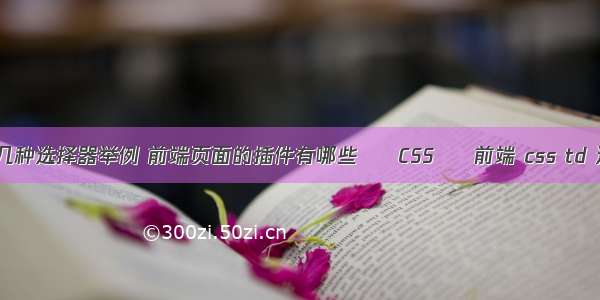 css几种选择器举例 前端页面的插件有哪些 – CSS – 前端 css td 边框